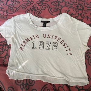 forever 21 white crop top